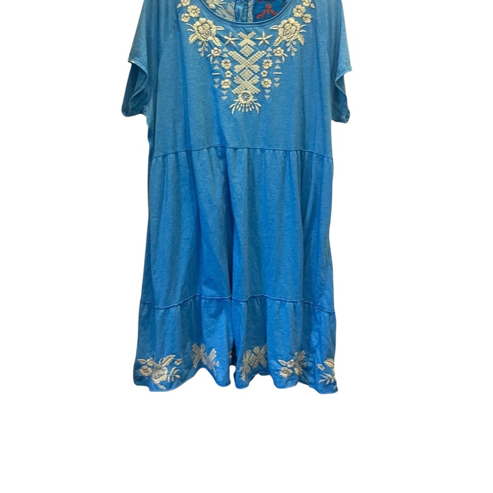Blue Embroidered Dress Johnny was